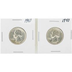 Lot of (2) 1940 Washington Quarter Coin