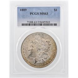 1889 $1 Morgan Silver Dollar Coin PCGS MS63