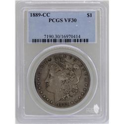 1889-CC $1 Morgan Silver Dollar Coin PCGS VF30