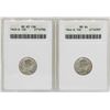 Image 1 : Lot of 1943-D Mercury Dime ANACS MS63FB & 1944-D Mercury Dime ANACS MS64