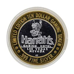 .999 Silver Harrahs Casino Las Vegas, NV $10 Casino Limited Edition Gaming Token