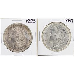 Lot of 1885 & 1887 $1 Morgan Silver Dollar Coins