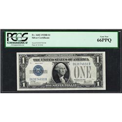 1928B $1 Funnyback Silver Certificate Note Fr.1602 PCGS Gem New 66PPQ