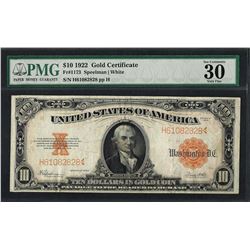 1922 $10 Gold Certificate Note Fr.1173 PMG Choice Very Fine 30EPQ
