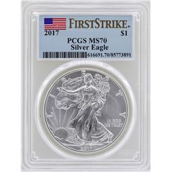2017 $1 American Silver Eagle Coin PCGS MS70 First Strike