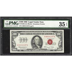 1966 $100 Legal Tender Note Fr.1550 PMG Very Fine 35EPQ