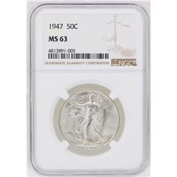 1947 Walking Liberty Half Dollar Coin NGC MS63