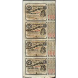 Uncut Sheet of (4) State of Louisiana Baby Bond Obsolete Notes