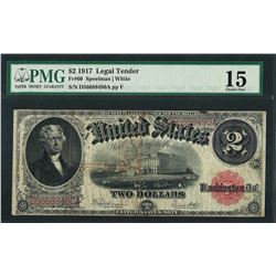 1917 $2 Legal Tender Note Fr.60 PMG Choice Fine 15