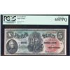 Image 1 : 1869 $5 Rainbow Woodchopper Legal Tender Note Fr.64 PCGS Gem New 65PPQ