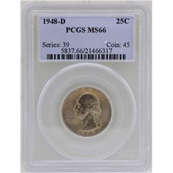1948-D Washington Quarter Coin PCGS MS66