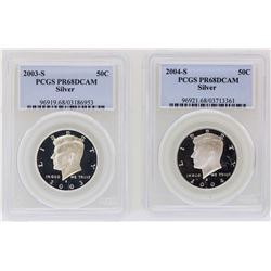 Lot of 2003-S & 2004-S Kennedy Half Dollar Silver Coins PCGS PR68DCAM