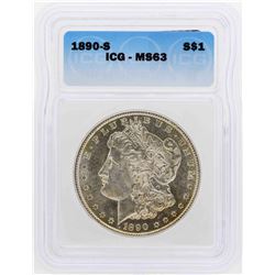 1890-S $1 Morgan Silver Dollar Coin ICG MS63