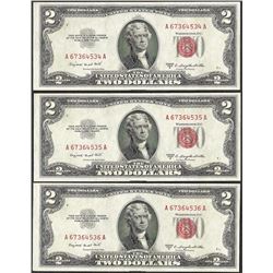 Lot of (3) 1953B $2 Legal Tender Notes