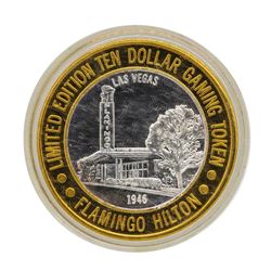 .999 Silver Flamingo Las Vegas Nevada $10 Casino Limited Edition Gaming Token
