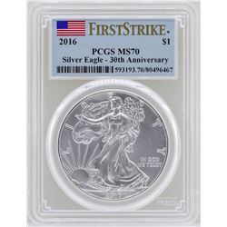 2016 $1 American Silver Eagle Coin PCGS MS70 First Strike