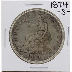 1874-S $1 Trade Silver Dollar Coin
