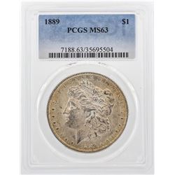 1889 $1 Morgan Silver Dollar Coin PCGS MS63