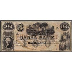 1800's $100 Canal Bank New Orleans Obsolete Note