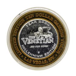 .999 Silver The Venetian Las Vegas, NV $10 Casino Limited Edition Gaming Token