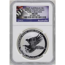 2014P $1 Australia Wedge-Tailed Eagle Silver Coin NGC MS69 Early Releases