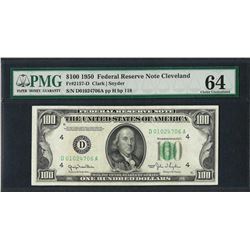 1950 $100 Federal Reserve Note Cleveland Fr.2157-D PMG Choice Uncirculated 64