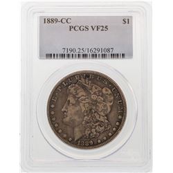 1889-CC $1 Morgan Silver Dollar Coin PCGS VF25