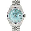 Image 2 : Rolex Ladies Stainless Steel Ice Blue Diamond & Sapphire Datejust Wristwatch