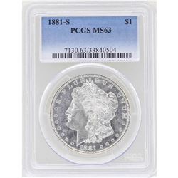 1881-S $1 Morgan Silver Dollar Coin PCGS MS63