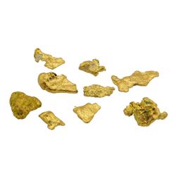 Lot of Australian Gold Nuggets 2.419 Grams Total Weight