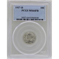 1937-D Mercury Dime Coin PCGS MS64FB