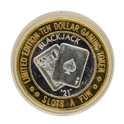 .999 Silver Slots A Fun Casino Las Vegas, NV $10 Limited Edition Casino Gaming T