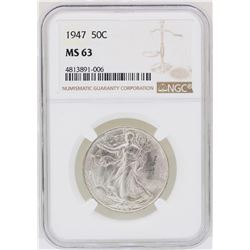 1947 Walking Liberty Half Dollar Coin NGC MS63