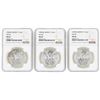 Image 1 : Lot of (3) Mexico 1 Onza Silver Libertad Coins NGC MS66