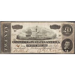 1864 $20 Confederate States of America Note