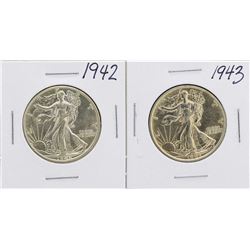 Lot of 1942-1943 Walking Liberty Half Dollar Coins