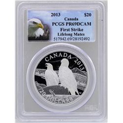 2013 $20 Canada Lifelong Mates Silver Coin PCGS PR69DCAM