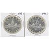 Image 1 : Lot of (2) 1957 $1 Canada Silver Dollar Coins