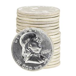 Roll of (20) 1958 Brilliant Uncirculated Franklin Half Dollars