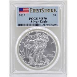 2017 $1 American Silver Eagle Coin PCGS MS70 First Strike
