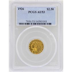1926 $2 1/2 Indian Head Quarter Eagle Gold Coin PCGS AU53