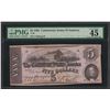 Image 1 : 1862 $5 Confederate State of America Note T-53 PMG Choice Extremely Fine 45