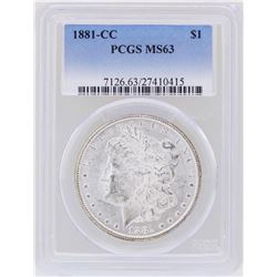1881-CC $1 Morgan Silver Dollar Coin PCGS MS63