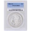 Image 1 : 1881-CC $1 Morgan Silver Dollar Coin PCGS MS63