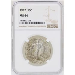 1947 Walking Liberty Half Dollar Coin NGC MS64
