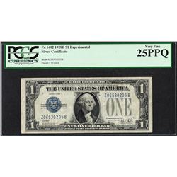 1928B $1 Experimental Silver Certificate Note Fr.1602 PCGS Very Fine 25PPQ