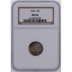 1934 Mercury Dime Coin NGC MS66