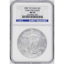 2007-W $1 American Silver Eagle Coin NGC MS70 Early Releases