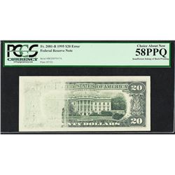 1995 $20 Federal Reserve Note ERROR Insufficient Inking PCGS Choice About New 58