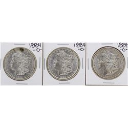 Lot of (3) 1884-O $1 Morgan Silver Dollar Coins